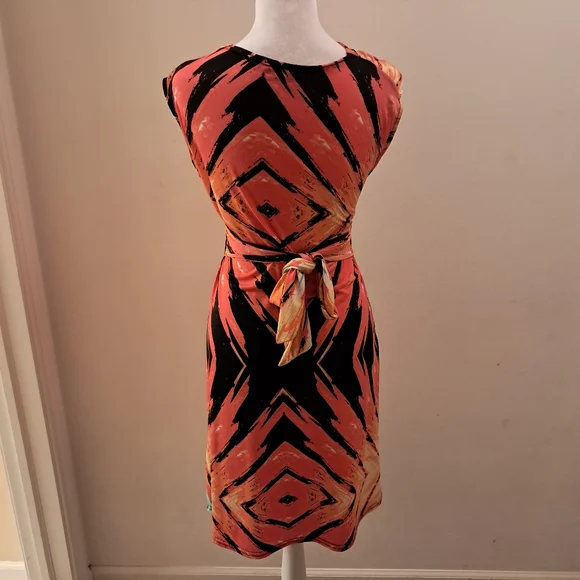 XTSY Dress Women's Medium M Orange Resortwear Knot Front Cruise Summer Boutique - Picture 5 of 11